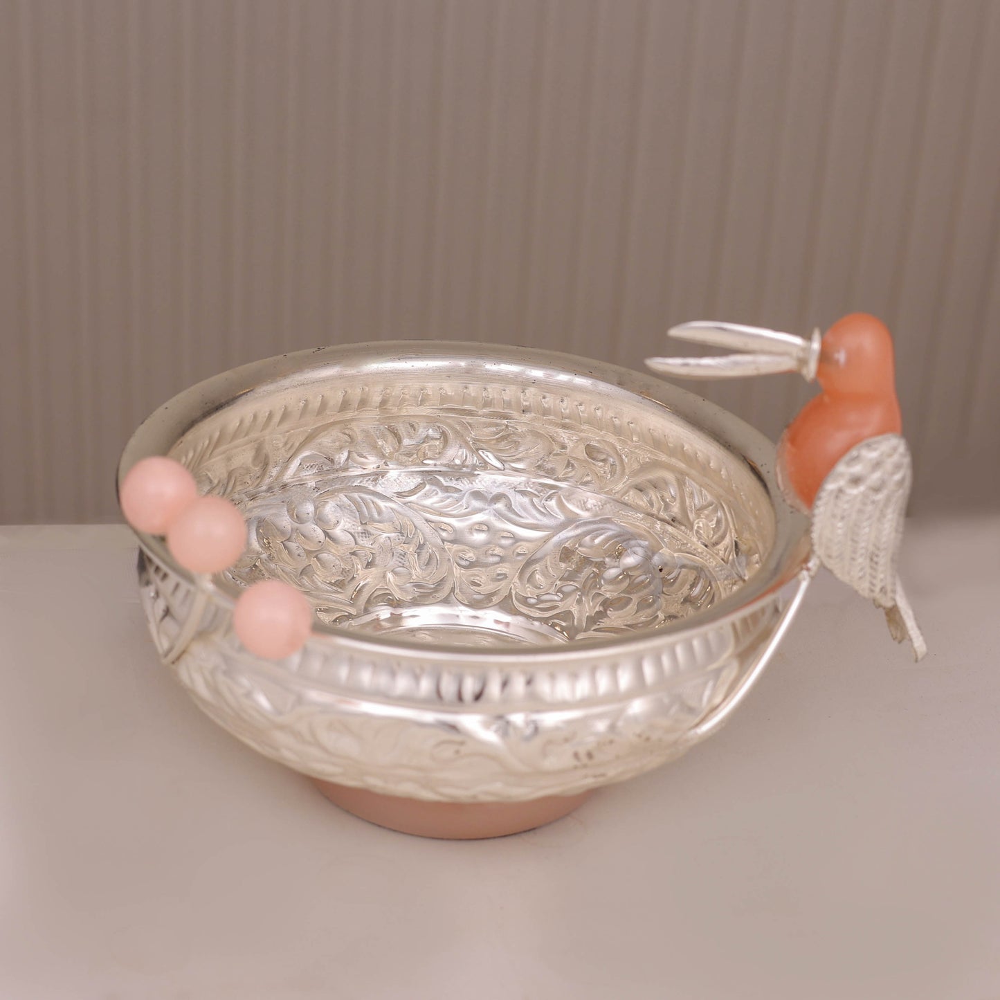 Silver Resin Bird Bowl – Elegant Decorative Table Accent