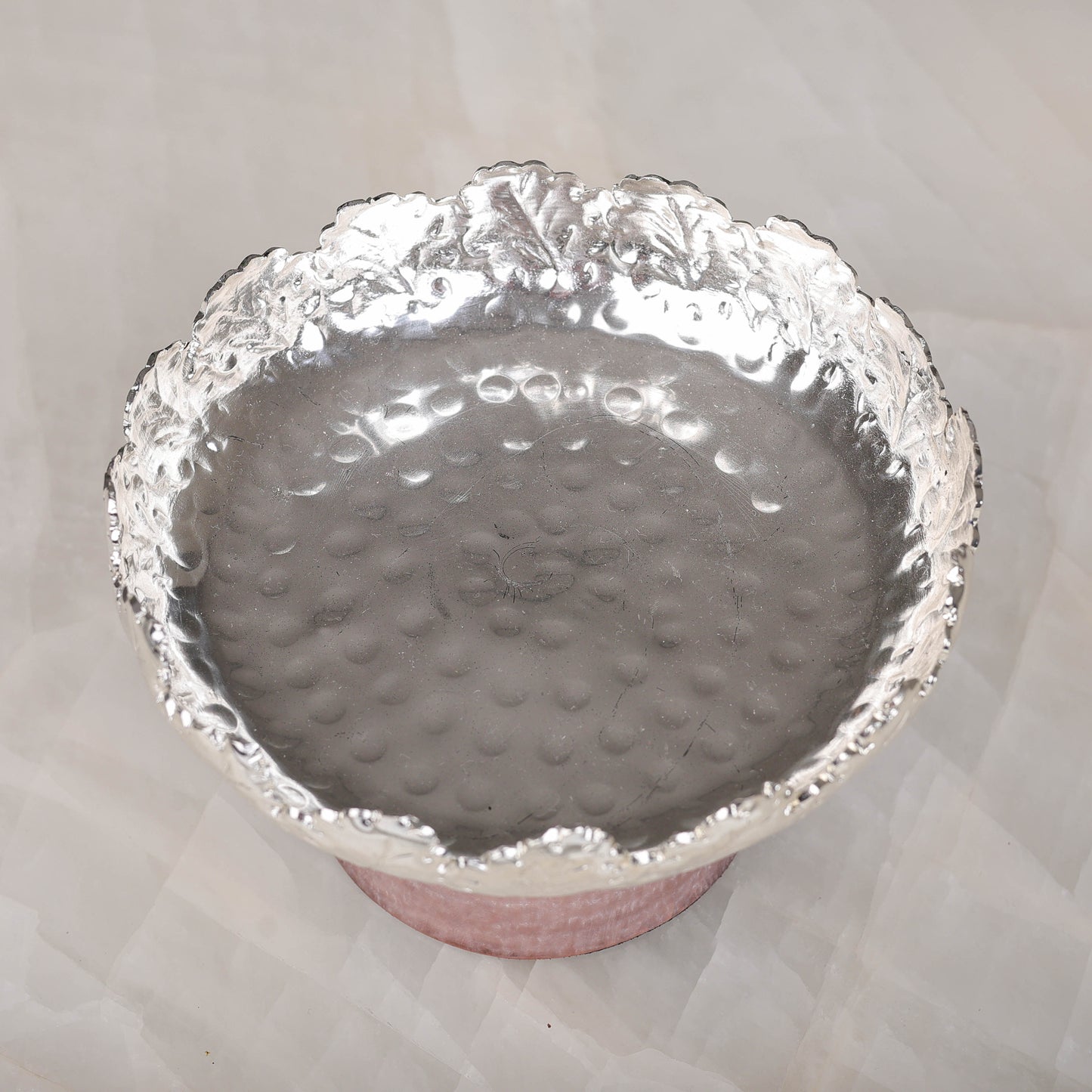 Resin Pink Leaf Platter with Decorative Stand – Elegant Table Accent | 4.75 inch