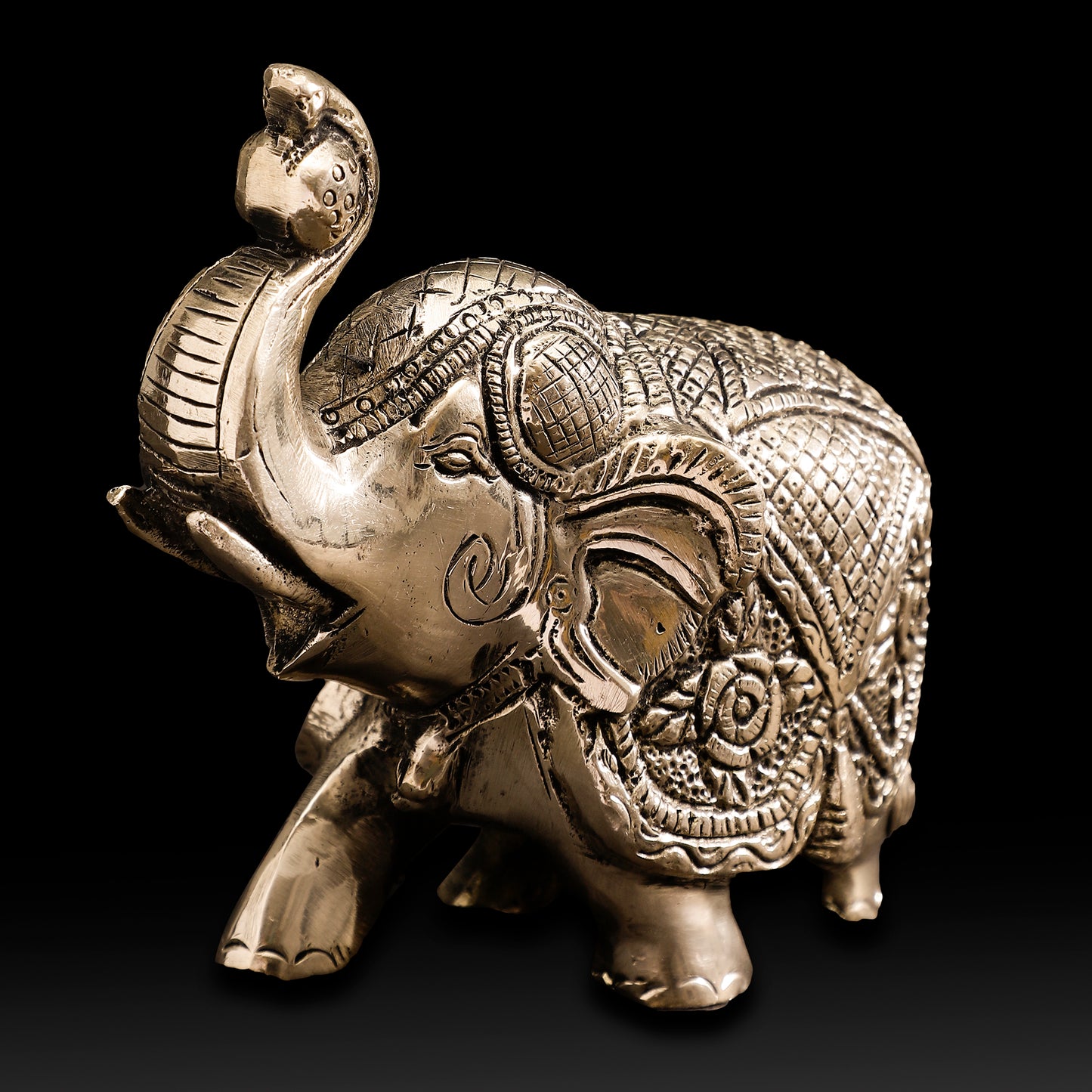 Handcrafted Maharaja Elephant Brass Statue – Ethnic Indian Decor Showpiece for Home & Office