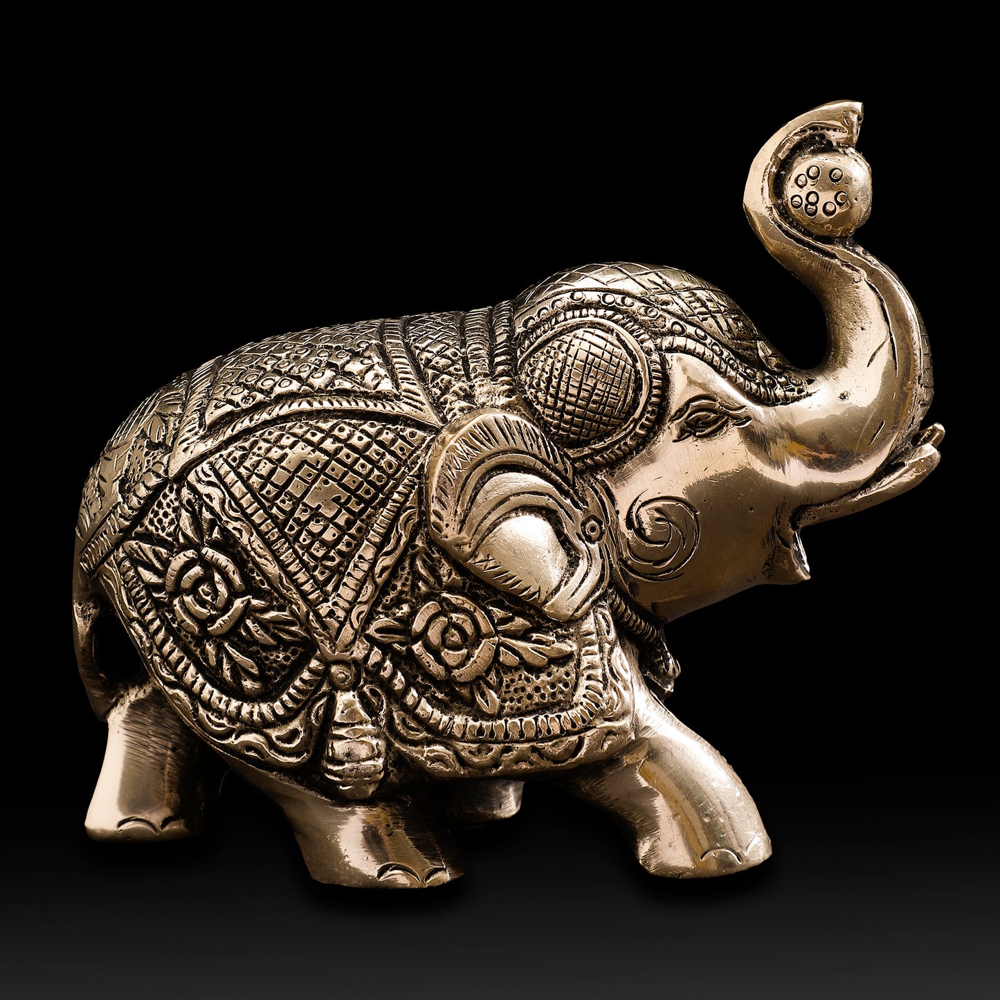 Handcrafted Maharaja Elephant Brass Statue – Ethnic Indian Decor Showpiece for Home & Office