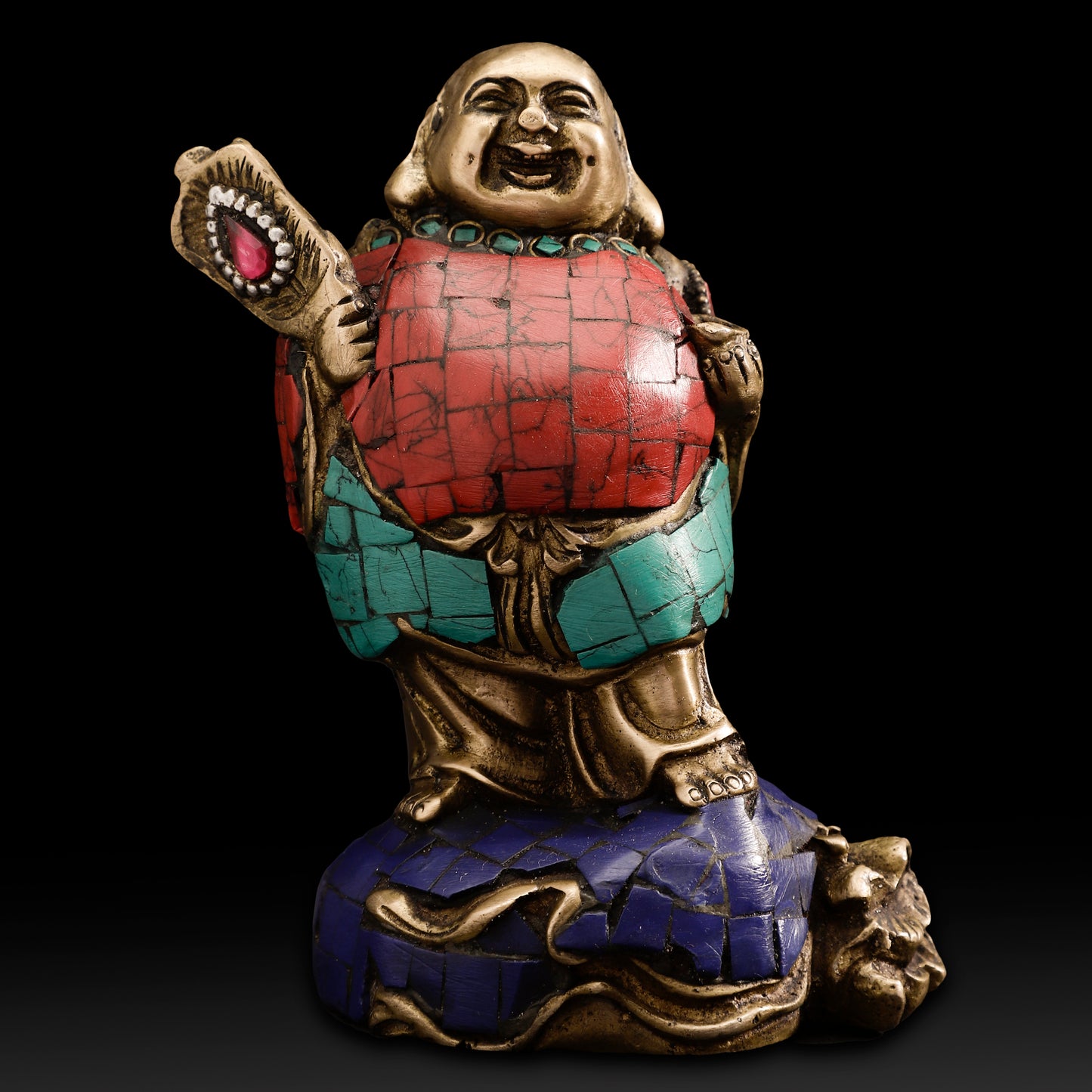 Laughing Buddha Brass Idol – Symbol of Happiness, Prosperity & Positive Energy for Home & Office