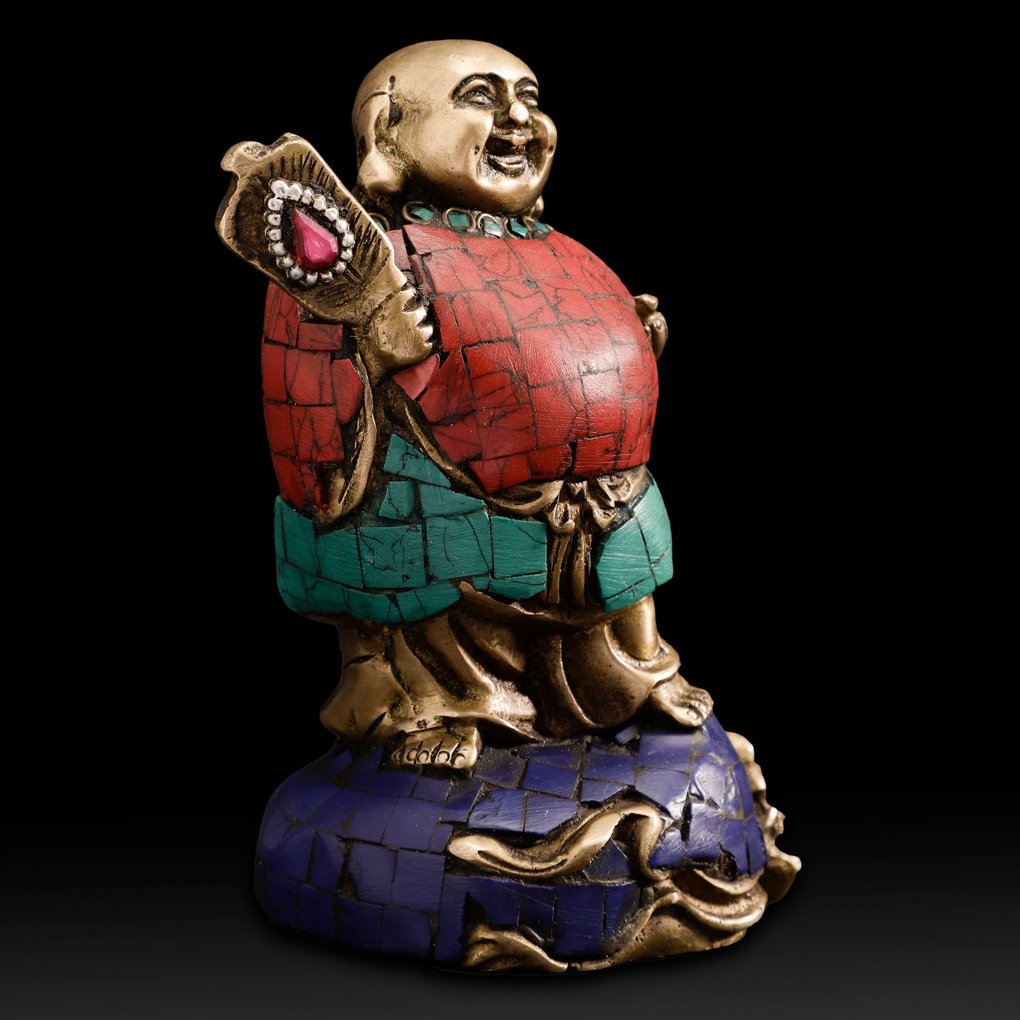 Laughing Buddha Brass Idol – Symbol of Happiness, Prosperity & Positive Energy for Home & Office