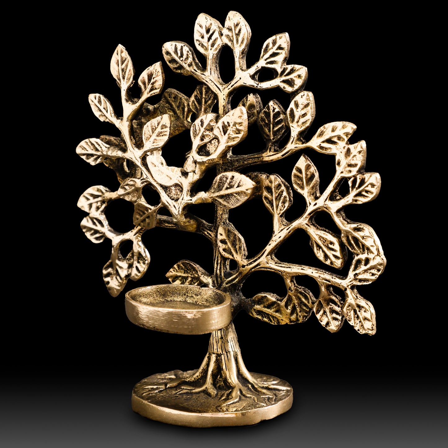 Handcrafted Brass Tree with Diya – Traditional Decorative Oil Lamp for Diwali, Home, Office & Gifting