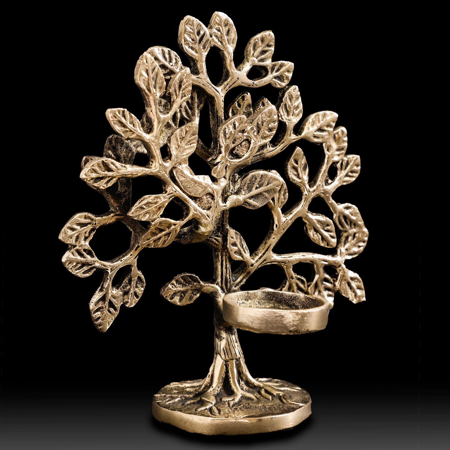 Handcrafted Brass Tree with Diya – Traditional Decorative Oil Lamp for Diwali, Home, Office & Gifting