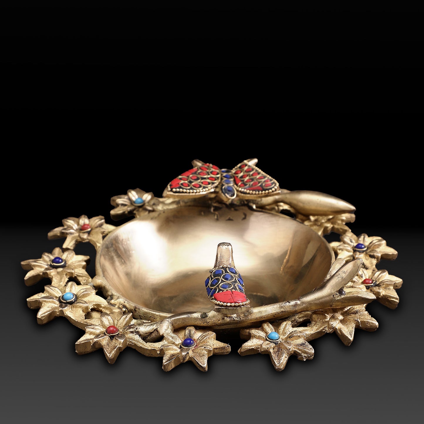 Traditional Handcrafted Brass Butterfly Urli Bowl – Decorative Indian Vessel for Floating Flowers & Festive Decor