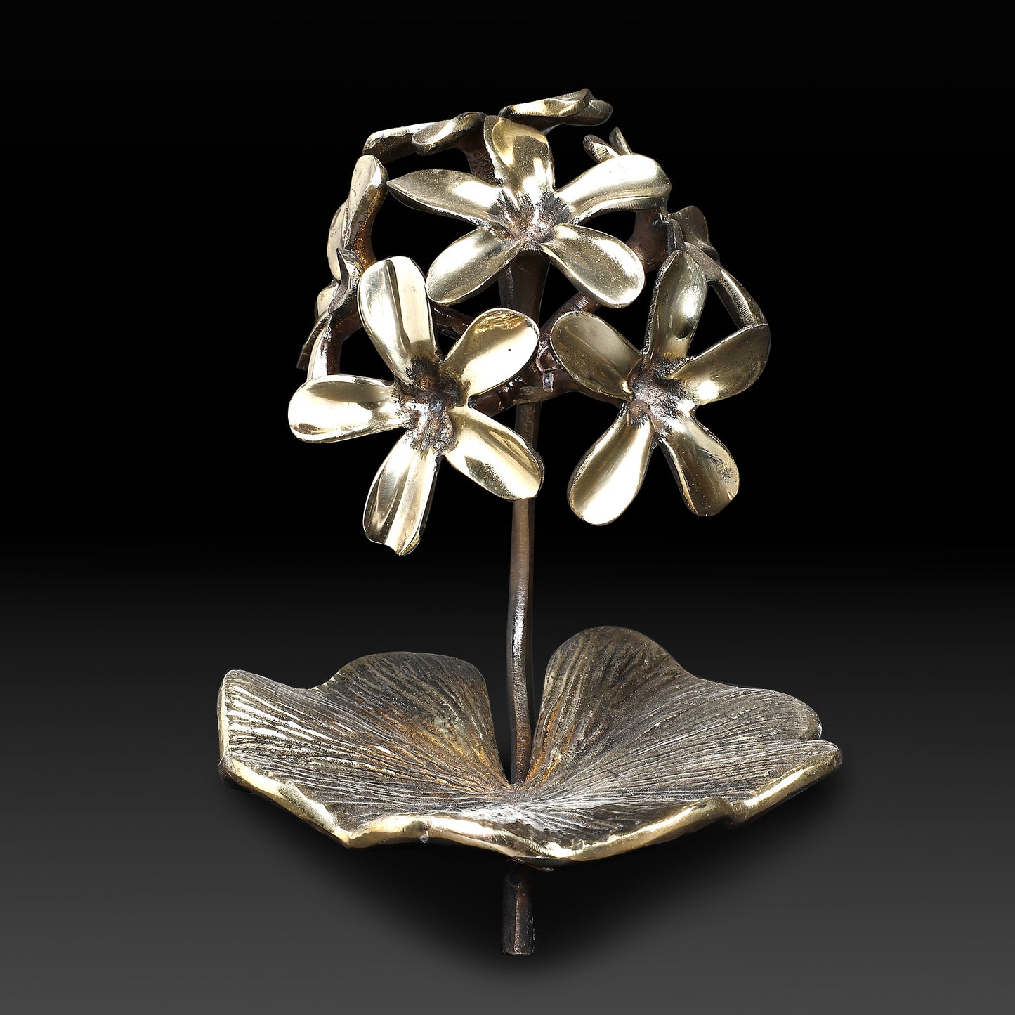 Handcrafted Brass Flower Tree Bowl – Ethnic Leaf Base Dish for Pooja & Festive Decor