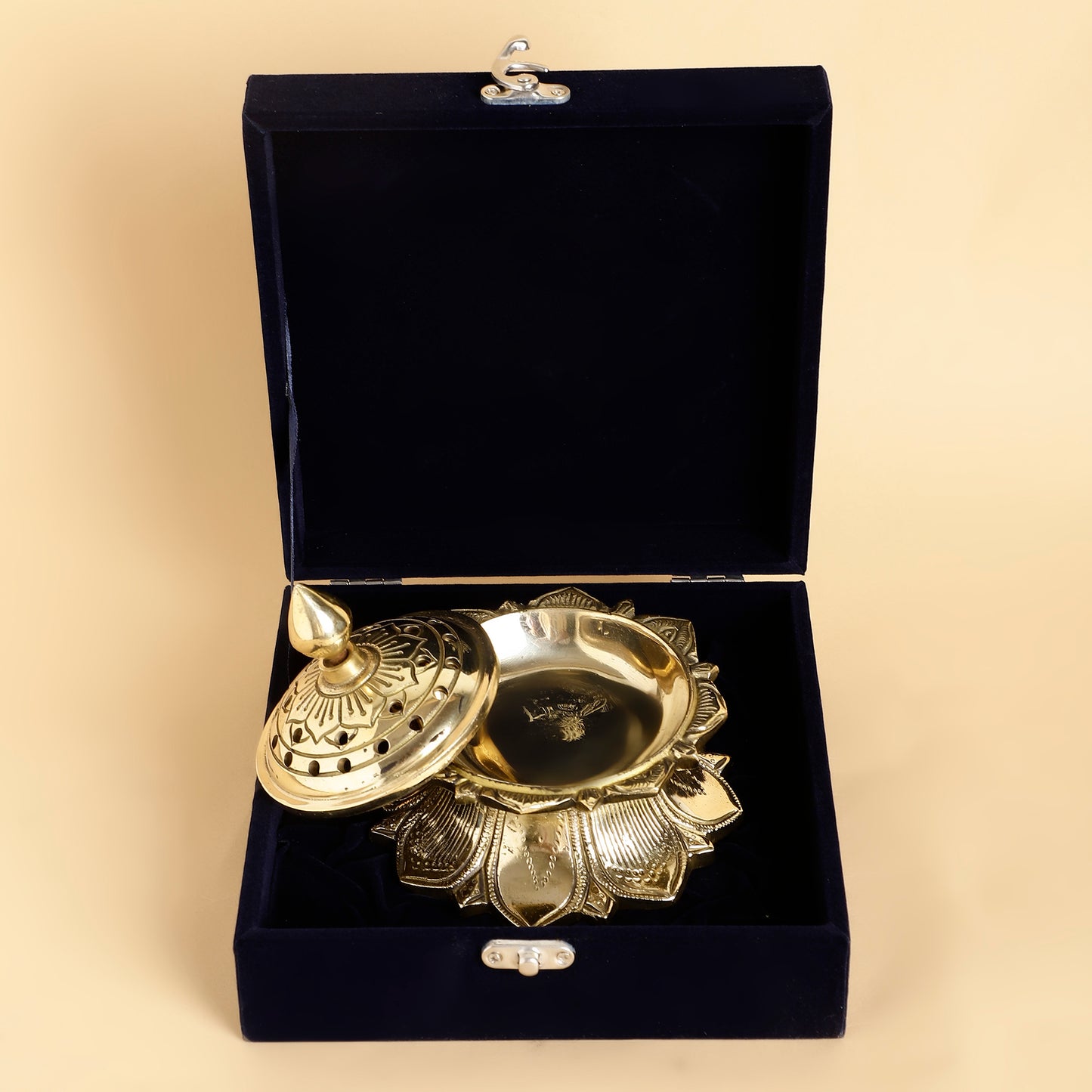 Brass Dhoop Dani | Loban Holder | Prayer Brass Incense Holder For Home Purifying