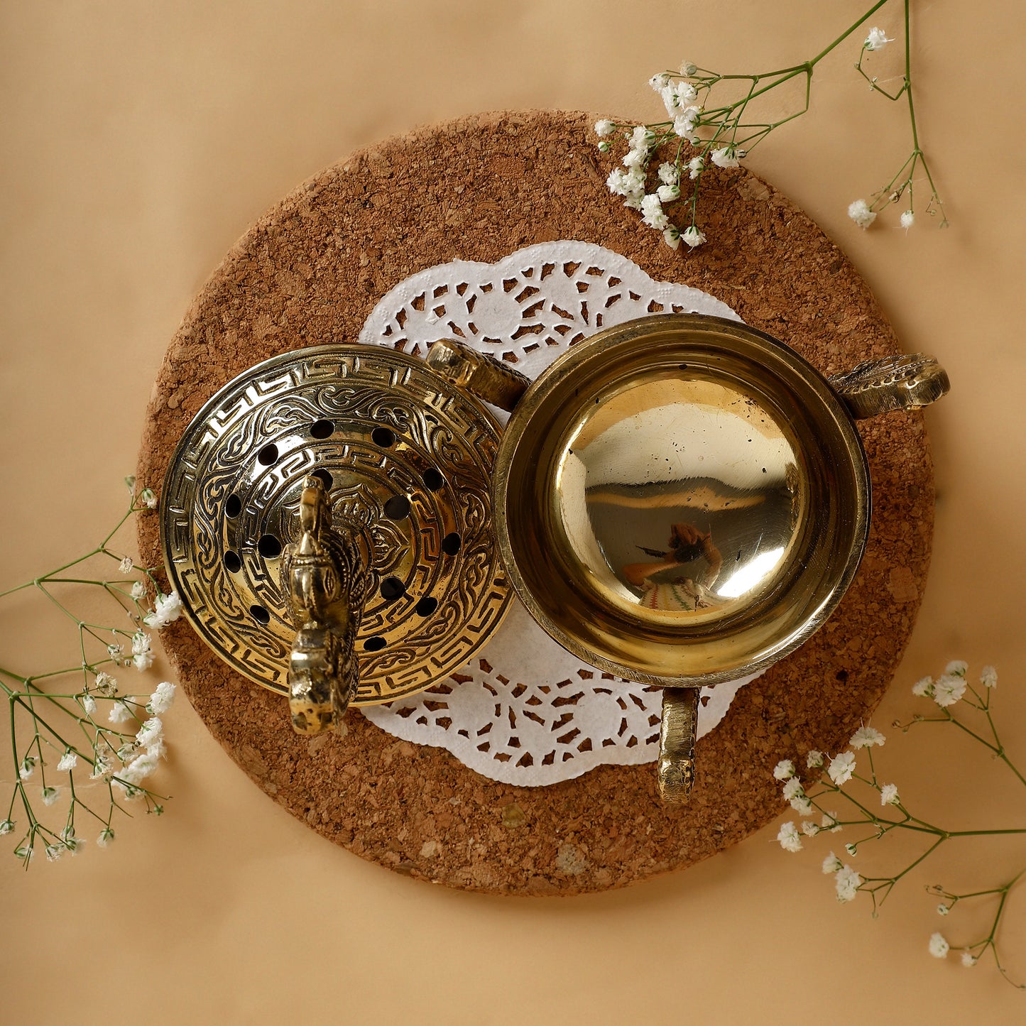 Brass Peacock Dhoop Dani | Loban Holder | Prayer Brass Incense Holder For Home Purifying