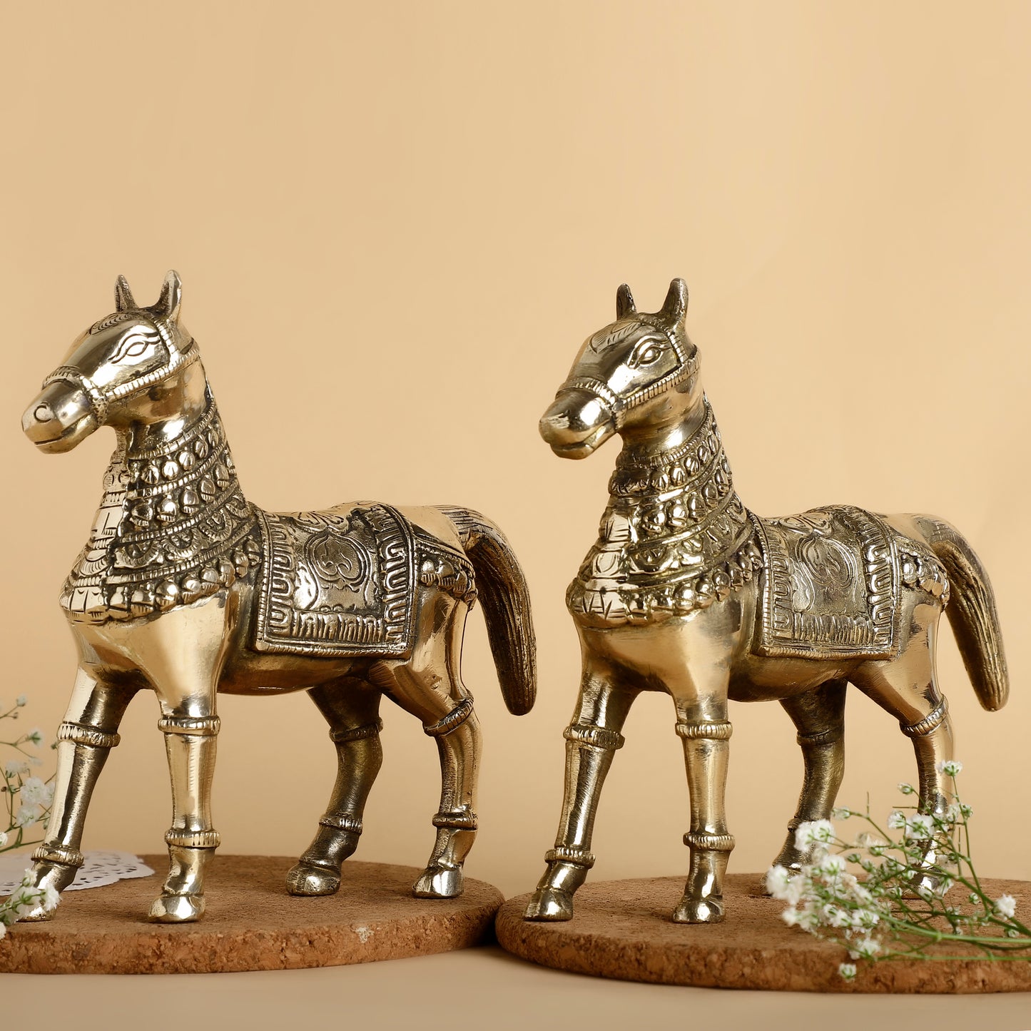 Handcrafted Brass Horse Figurines – Symbolic Vaastu Décor for Home, Office & Gifting