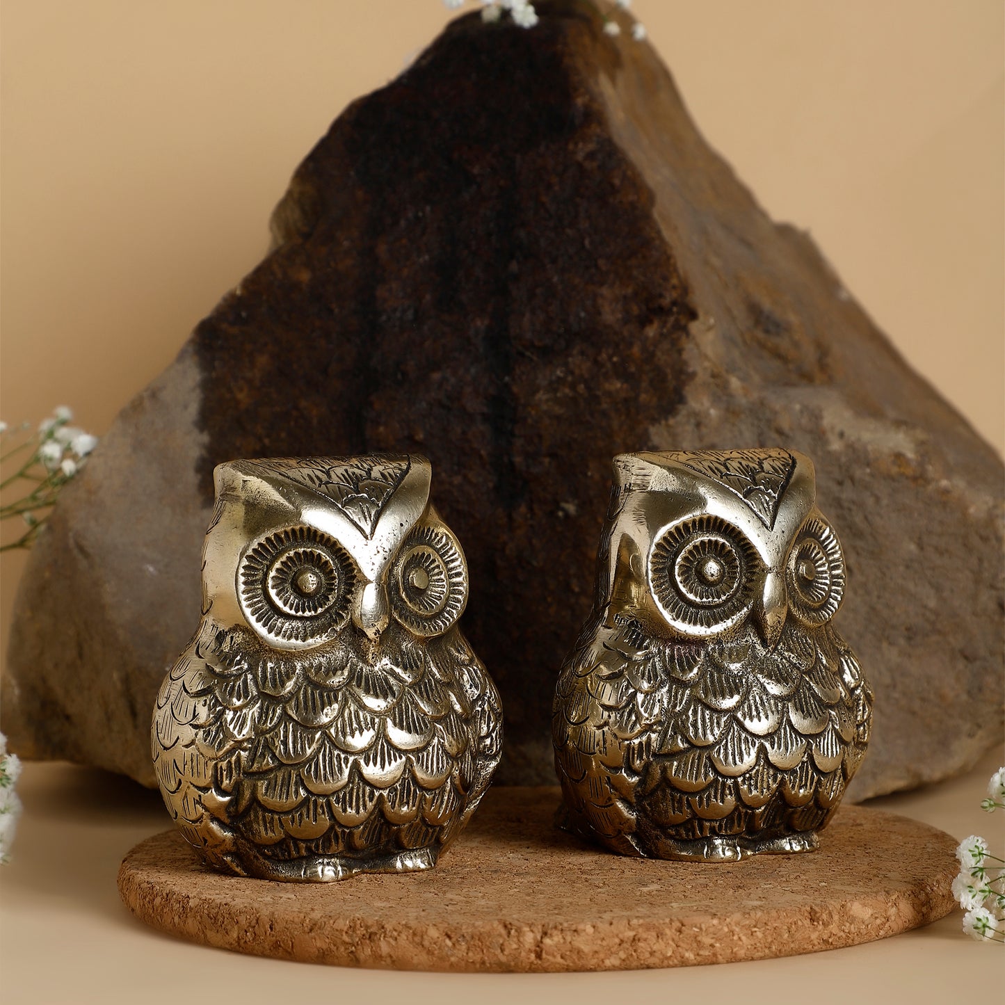 Handcrafted Brass Owl Figurine – Symbolic Decor for Study, Office & Spiritual Spaces