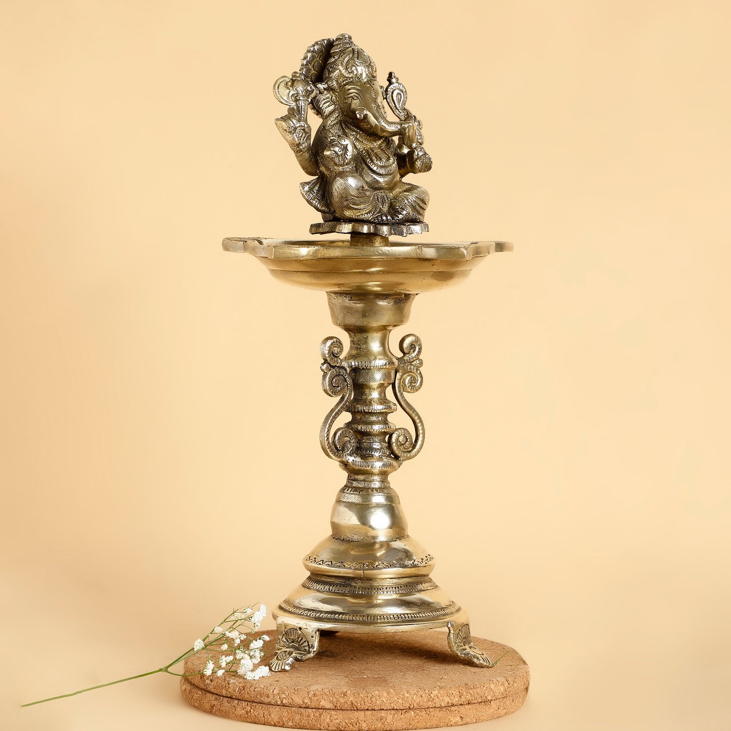 Ganesh Diya Sitting Base Ganesh Diya Best for Home Vaastu Pooja Temple Use Diya Best for Home Décor