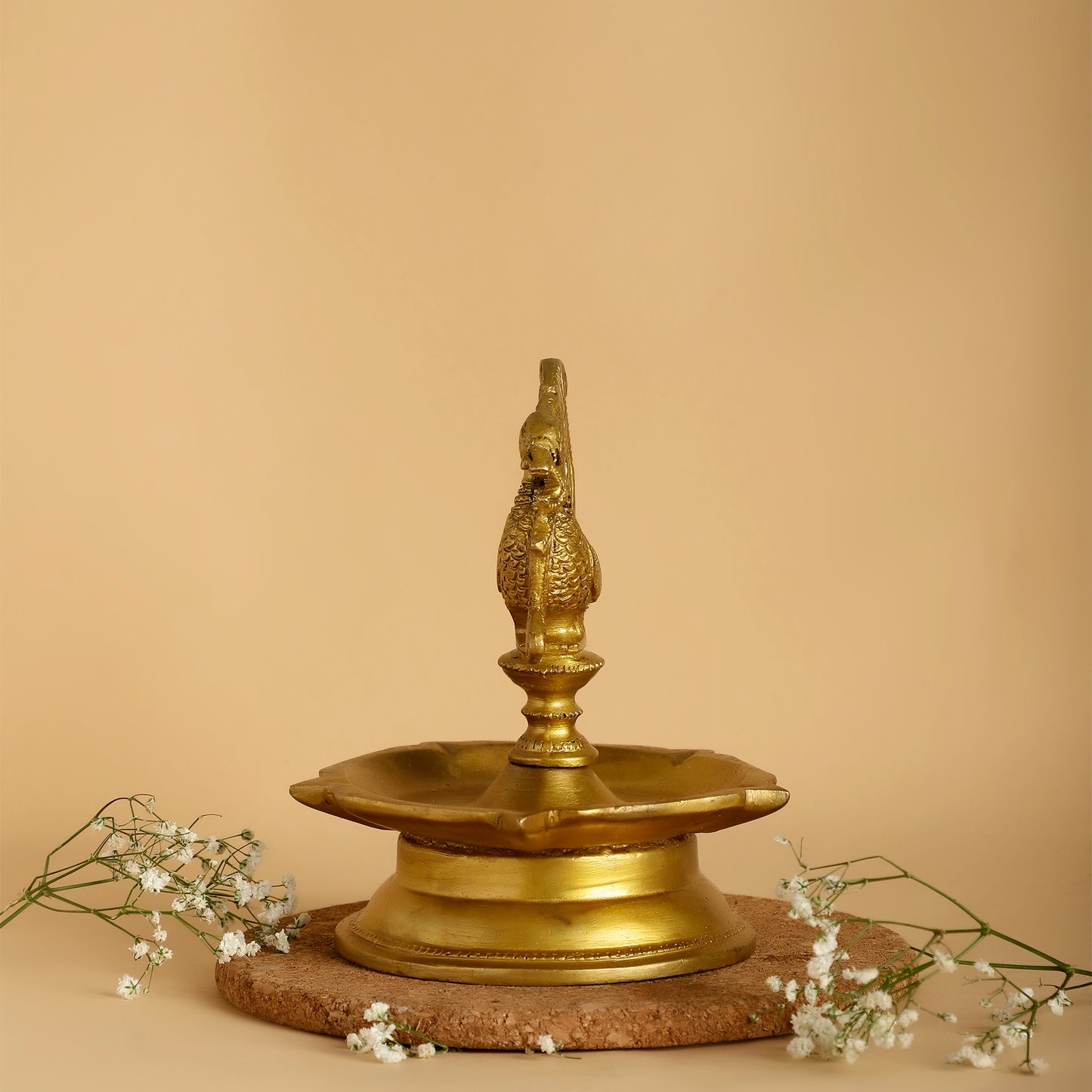 Brass Hamsa Deepam – Traditional South Indian Oil Lamp with Divine Bird Motif