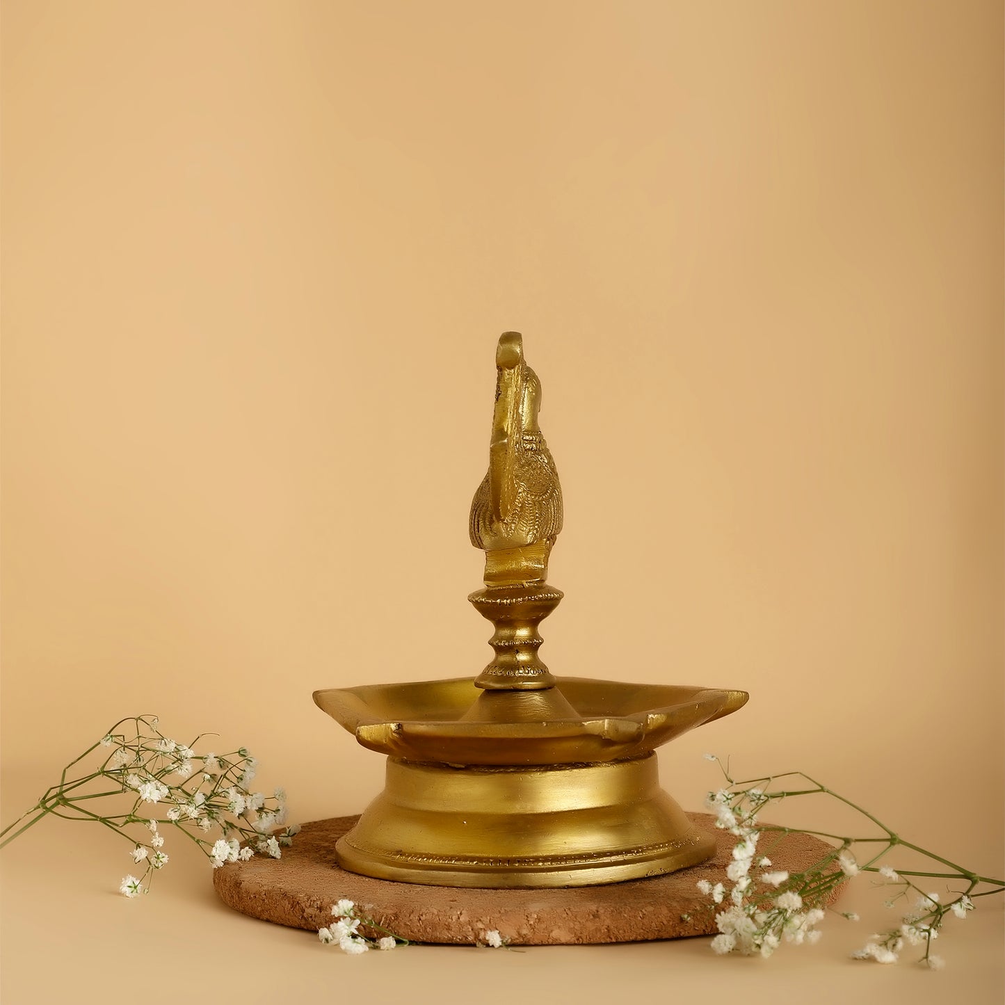 Brass Hamsa Deepam – Traditional South Indian Oil Lamp with Divine Bird Motif