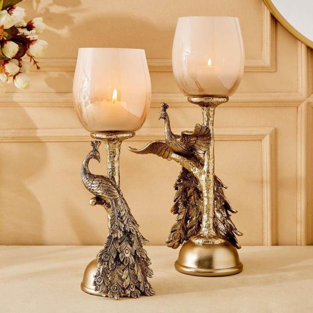 Peacock Glass Decor