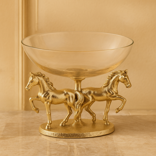 Horse Glass Bowl – Decorative Centerpiece for Home Décor & Elegant Gifting