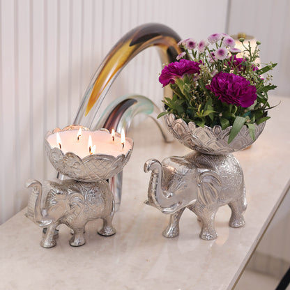 Brass Elephant Urli Bowl Showpiece – Decorative Animal Figurine for Home & Gifting | 8 inch