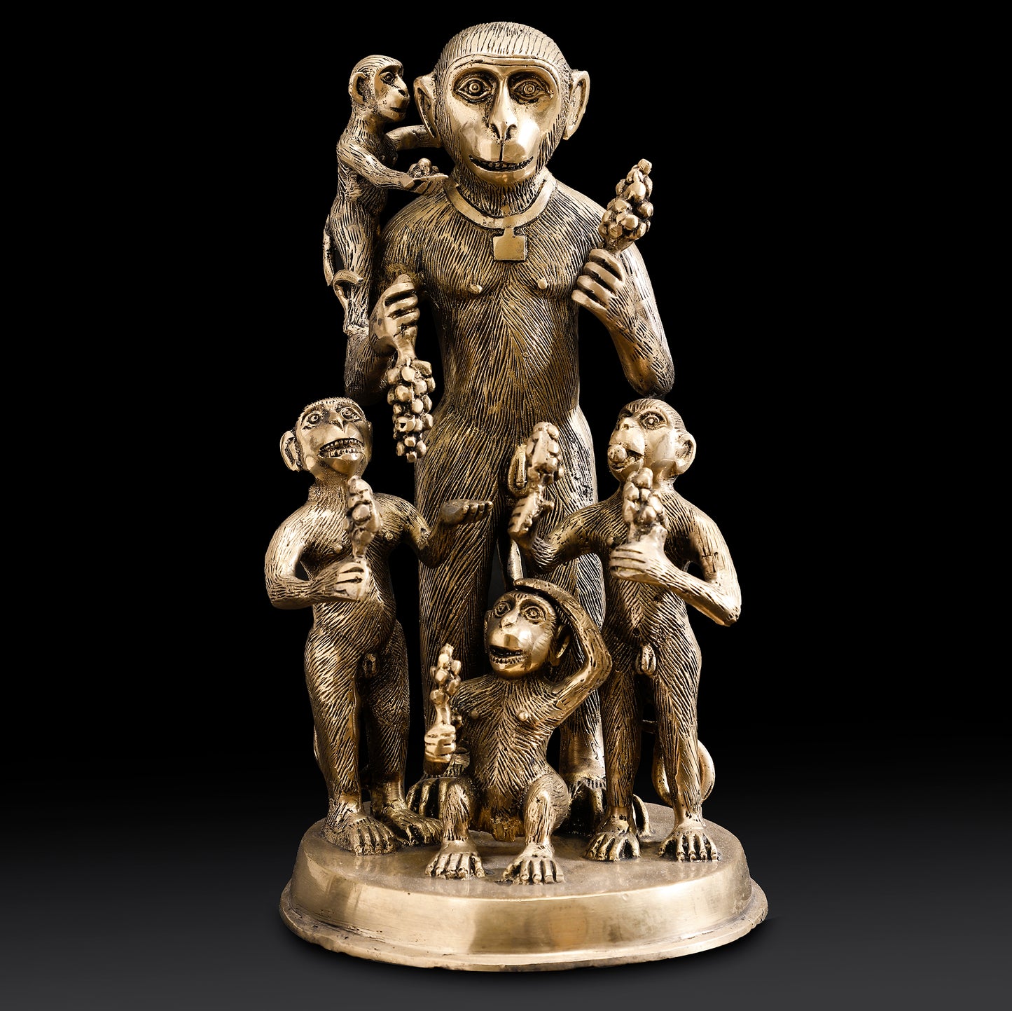 Brass Monkey | Monkey Family - Brass Sculpture