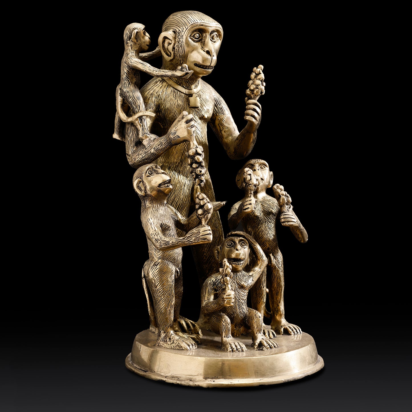 Brass Monkey | Monkey Family - Brass Sculpture