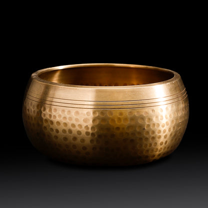 Handcrafted Brass Singing Bowl – Vaastu Sound Healing Bowl with Striker & Cushion for Meditation & Home Décor