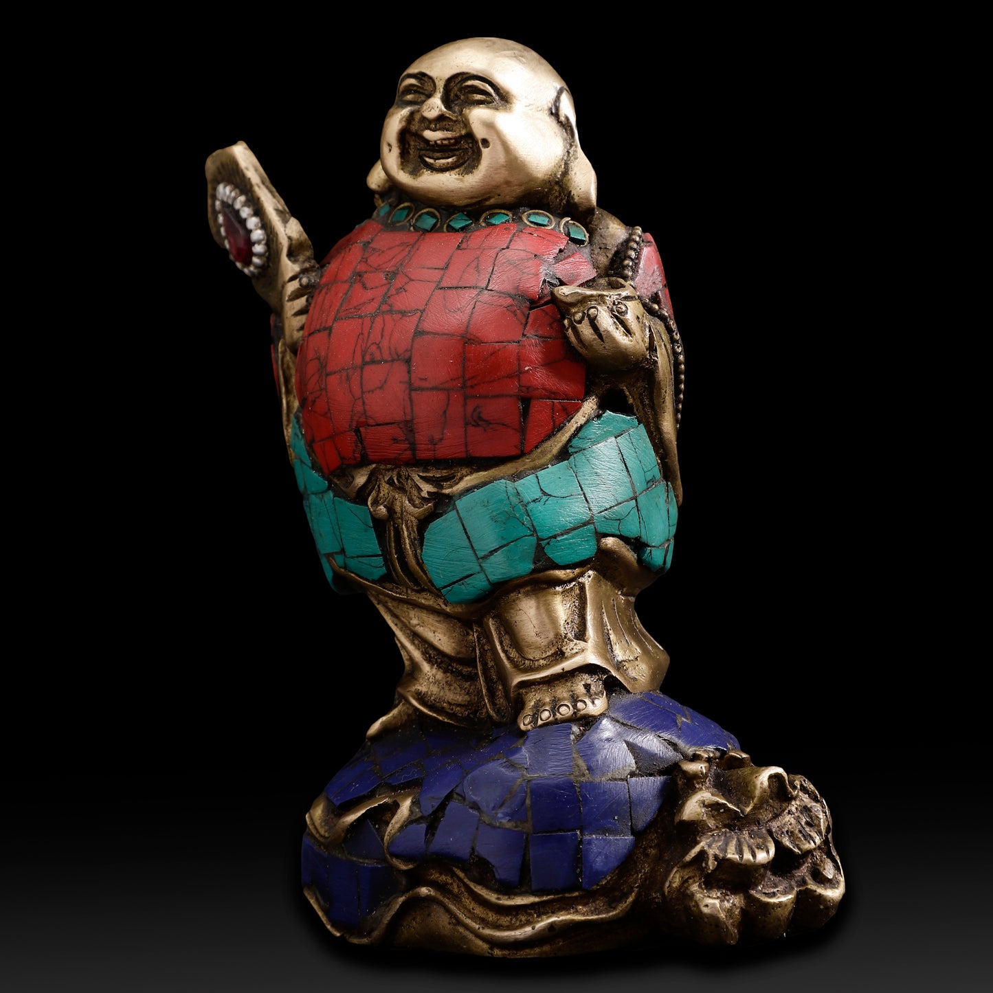 Laughing Buddha Brass Idol – Symbol of Happiness, Prosperity & Positive Energy for Home & Office