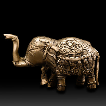 Handcrafted Brass Elephant Figurine – Ethnic Indian Decor Showpiece for Home & Office