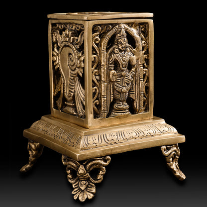 Antique Brass Lord Venkateshwara Dhoop Dani – Temple Shrine-Inspired Incense Burner