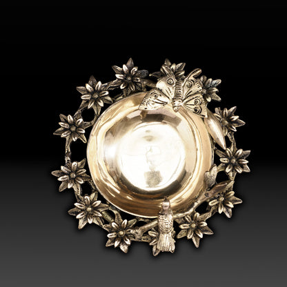 Traditional Brass Bird Urli Bowl – Vaastu Decorative Bowl for Positive Energy & Floral Floating Decor