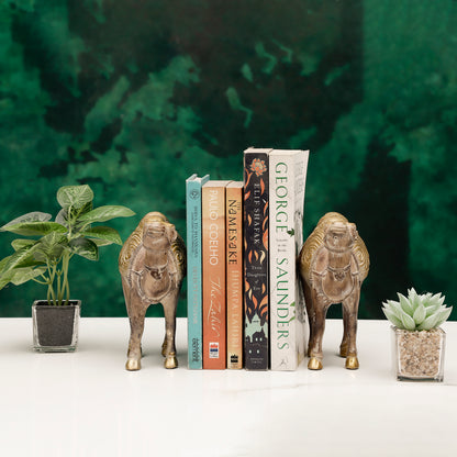 Handcrafted Brass Camel Figurines – Antique Desert-Inspired Decor for Home & Gifting (Set of 2)