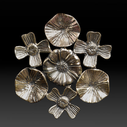 Handcrafted Brass Floral Bowl Stand – Petal-Shaped Multi-Bowl Platter for Pooja & Festive Serving