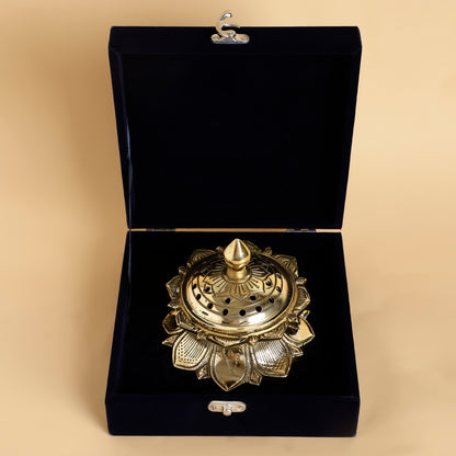 Brass Dhoop Dani | Loban Holder | Prayer Brass Incense Holder For Home Purifying