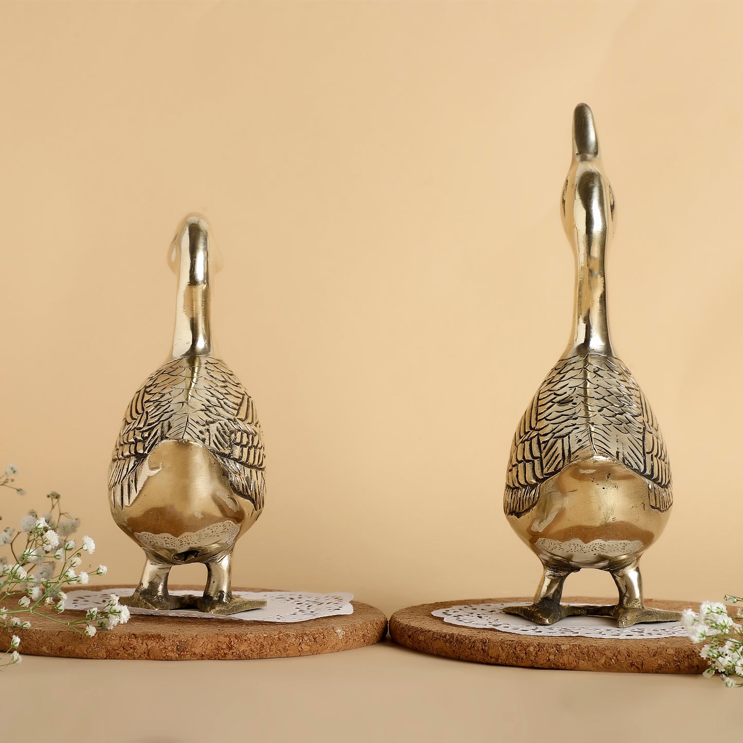 Handcrafted Brass Duck Figurines – Symbolic Décor for Love, Harmony & Home Elegance