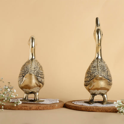 Handcrafted Brass Duck Figurines – Symbolic Décor for Love, Harmony & Home Elegance