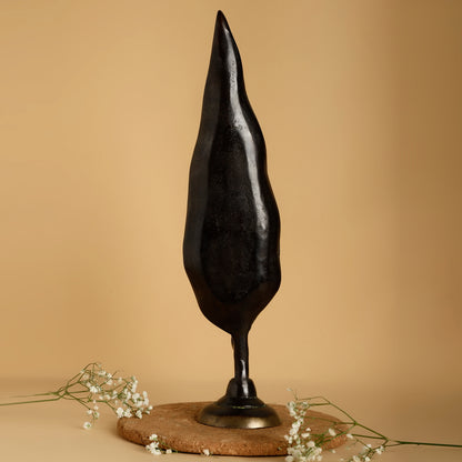 Green Leaf Brass Diya Holder – Handcrafted Tealight Stand with Antique Finish for Pooja & Festive Décor