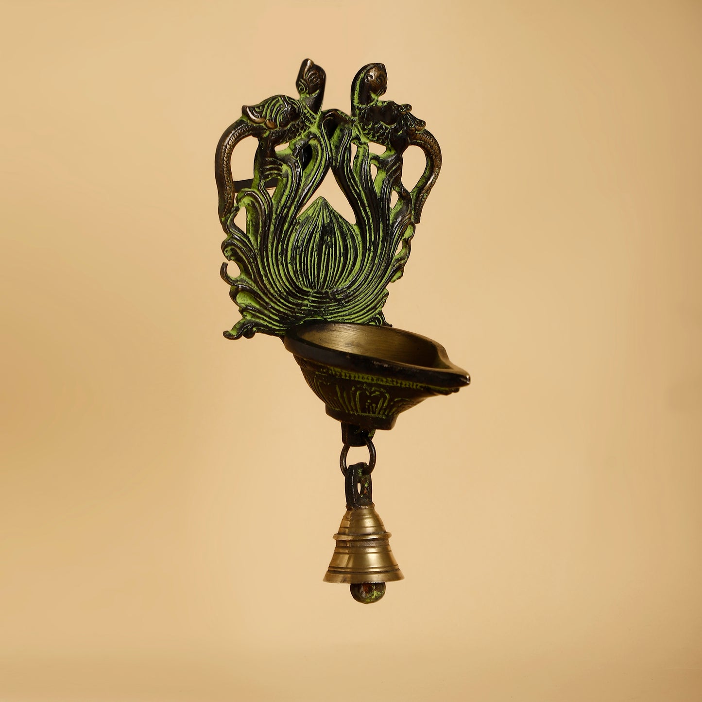 Handcrafted Brass Decorative Showpiece – Antique Finish Home & Office Accent for Spiritual and Artistic Décor